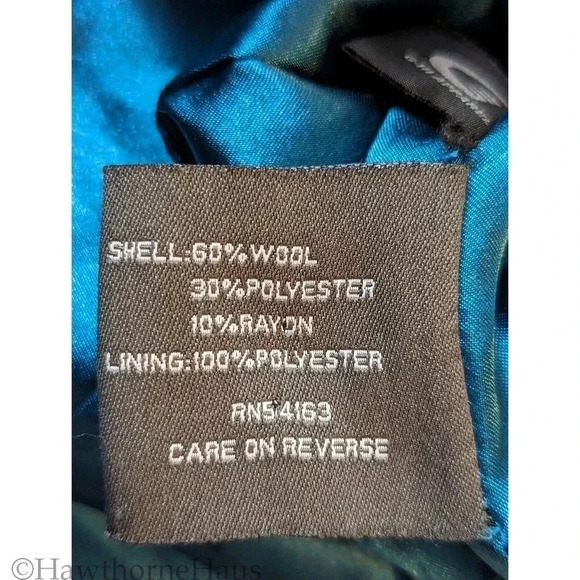 KENNETH COLE Reaction Peacock Blue Peacoat Size 4 Double Breasted Pockets - Picture 8 of 9